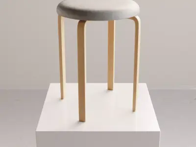 Modern Concrete Stool for Architecture Low-poly 3D model