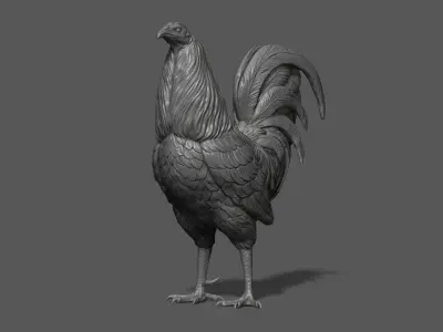 Rooster fighting 3D print model