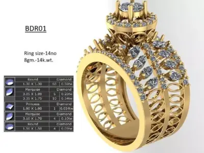 Diamond Ring 3D print model get