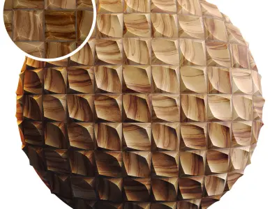 20 Wooden 3D Panel Materials 01 - PBR - 4K Low-poly 3D model