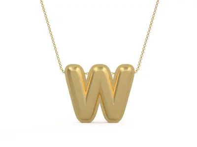 Model 1206 W Initial Letters Charm Balloon 20mm 3D print model