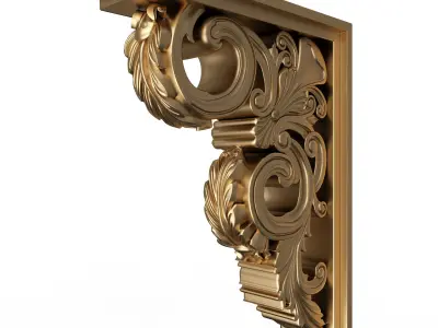 Bracket Carved Plaster Molding Decoration 02 Low-poly 3D model