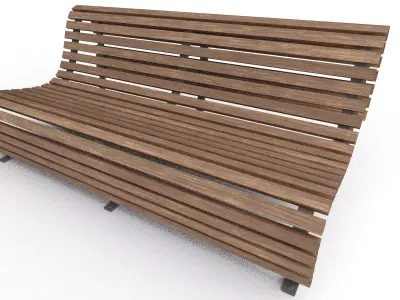Park Bench 01 Low-poly 3D model