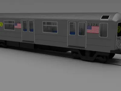 NY train W interior 3D model