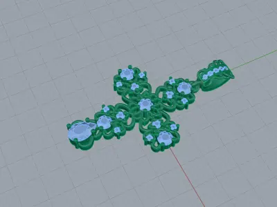 Cross Pendant 66036 3D print model
