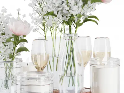 Decorative Set2 - Rose bride table 3D model