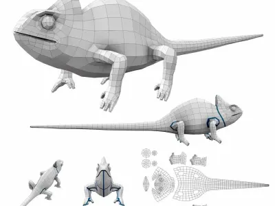 32 Animals Base Meshes Low-poly 3D model
