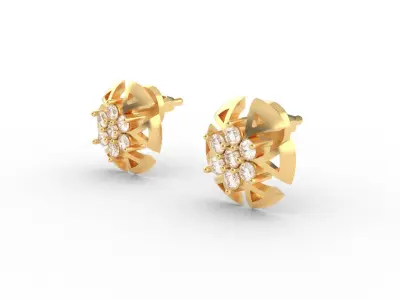 circle cut earrings 3D print model