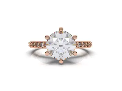 Diamond Round Fashion Ring 3D Model Ready to Print 3D print model
