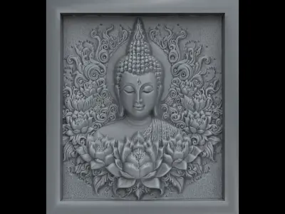 Buddha wall decor 2  3D print model