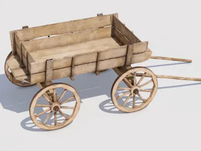 Carriage 02 Low-poly 3D model