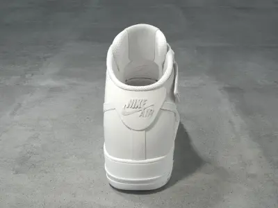Nike Air Force 1 Mid white Low-poly 3D model