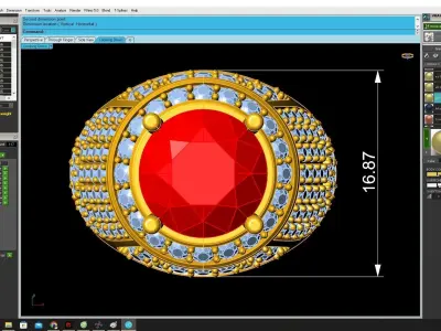 Luxury Round Halo Mens Ring 3D Jewelry Model  3453 3D print model