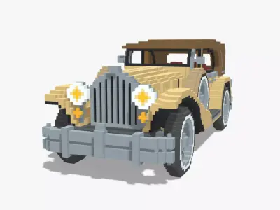 Voxel Classic Car Low-poly 3D model