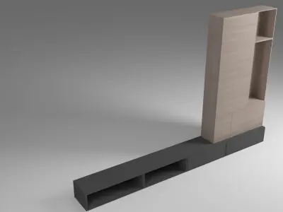 tv unit Low-poly 3D model
