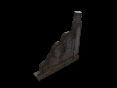 Anydrafts Stone carving railing 01 Low-poly 3D model