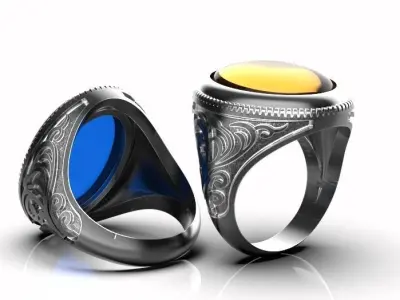 Oval man ring 3D print model