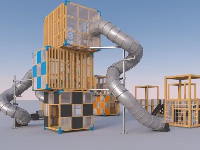 Modern playground 4 3D model