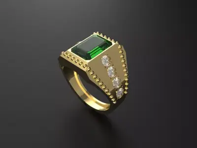 Emerald Ring Free 3D print model purchase