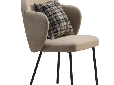 Simone Performance Boucle Chair 3D model