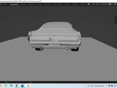 1967 mustang v8 twin turbo 3D model