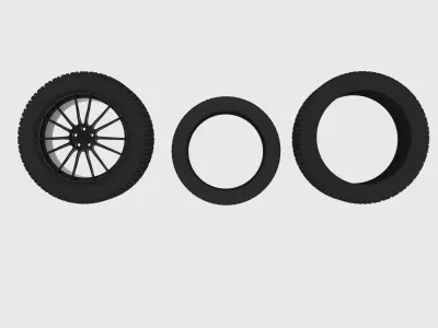 Car Wheel 3D model - UV Mapped and Polygon mesh
