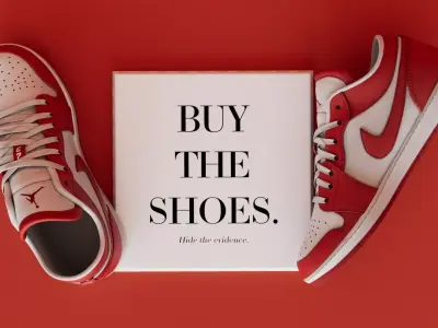 Shoes GymRedWhite Jodan  Low-poly 3D model