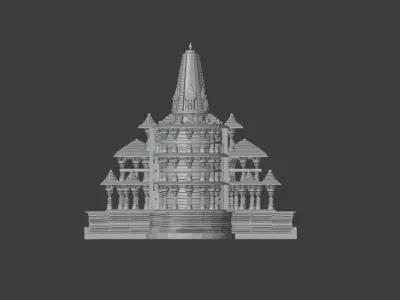 Ram Mandir 3D Model Intricate Temple Design Free 3D print model