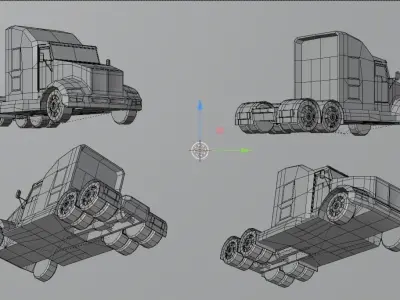 transport pack Low-poly 3D model