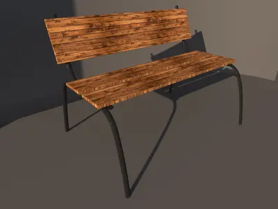 Garden Bench Free low-poly 3D model