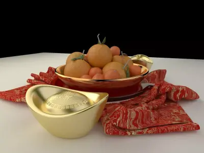 Chinese Gold Ingot  3D model