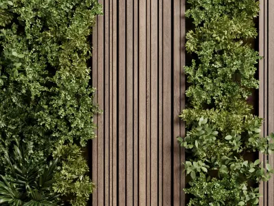 Vertical Wall Garden - plant box garden set of wooden frame 94 3D model
