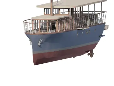 DETAILED VINTAGE YACHT 3D model