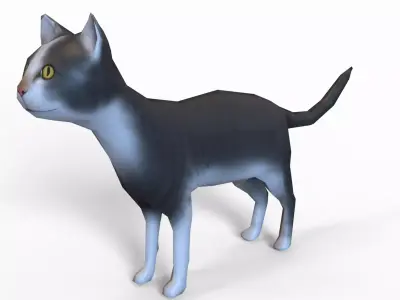 Cat game ready Low-poly 3D model