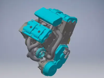 V4 Engine assembly 3D model