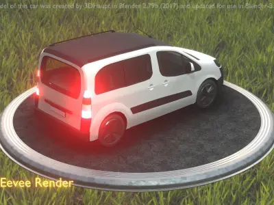 City Car 25 Utility Vehicles Van Type-D White  Low-poly 3D model