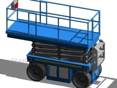 MS-08-PARAMETRIC SCISSOR LIFT PLATFORM 3D MODEL REVIT FAMILY  3D model