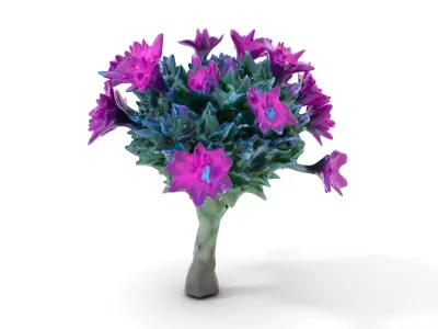 Vibrant Purple Flower model pack Low-poly 3D model