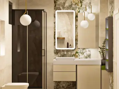 BATHROOM modern with accents 3D print model