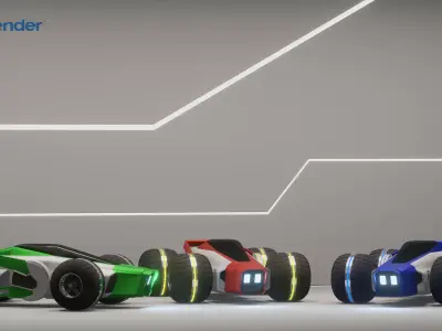 Racing Game Car 3D model