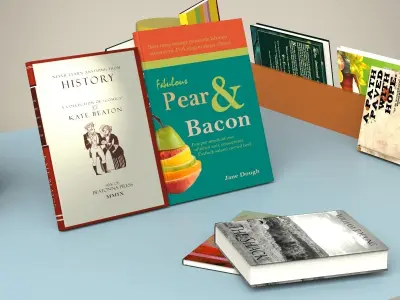 Books Set book shelf with 3D model