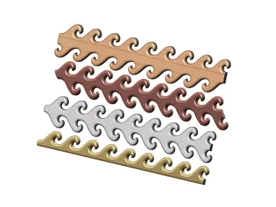 Wave greek key strips onlay cornices and friezes relief  3D print model