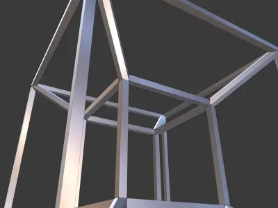 Tesseract metal cube 3D print model
