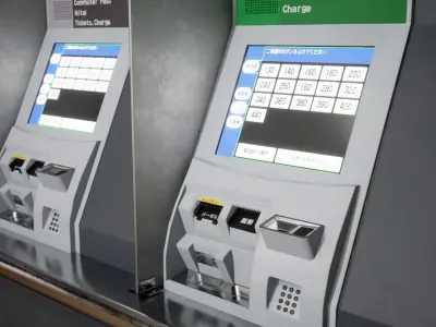 Japanese Railway Station - Realistic Environment Low-poly 3D model