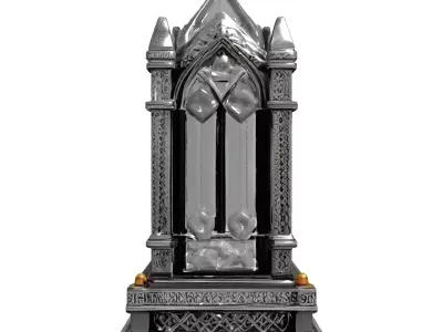 Ornate Gothic Crystal Gemstone Object Low-poly 3D model