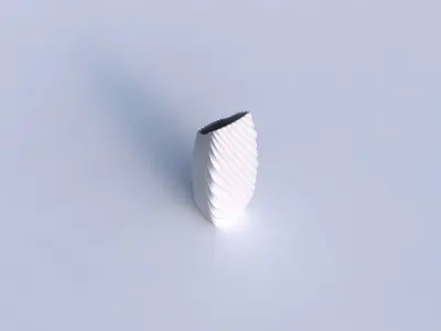 Vase bent rectangle with bent extruded lines 3 3D print model