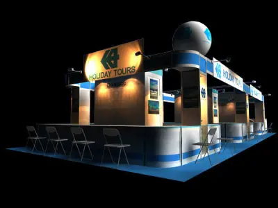 Holiday Tour Exhibition 6 x 15 Booth 3D model