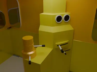 loko bb200 26 low poly with inside Low-poly 3D model