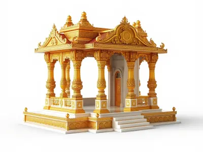 Golden Temple Decorative Architecture model pack Low-poly 3D model