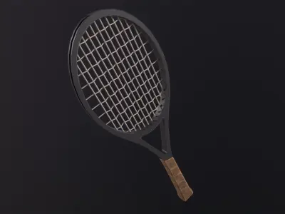 Tennis Racquet 3D Model Low-poly 3D model